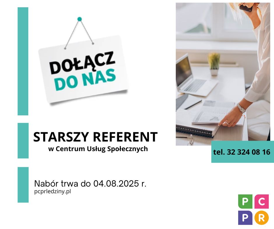 Dołącz do nas NABÓR NA STANOWISKO, starszy referent w Centrum Usług Społecznych
