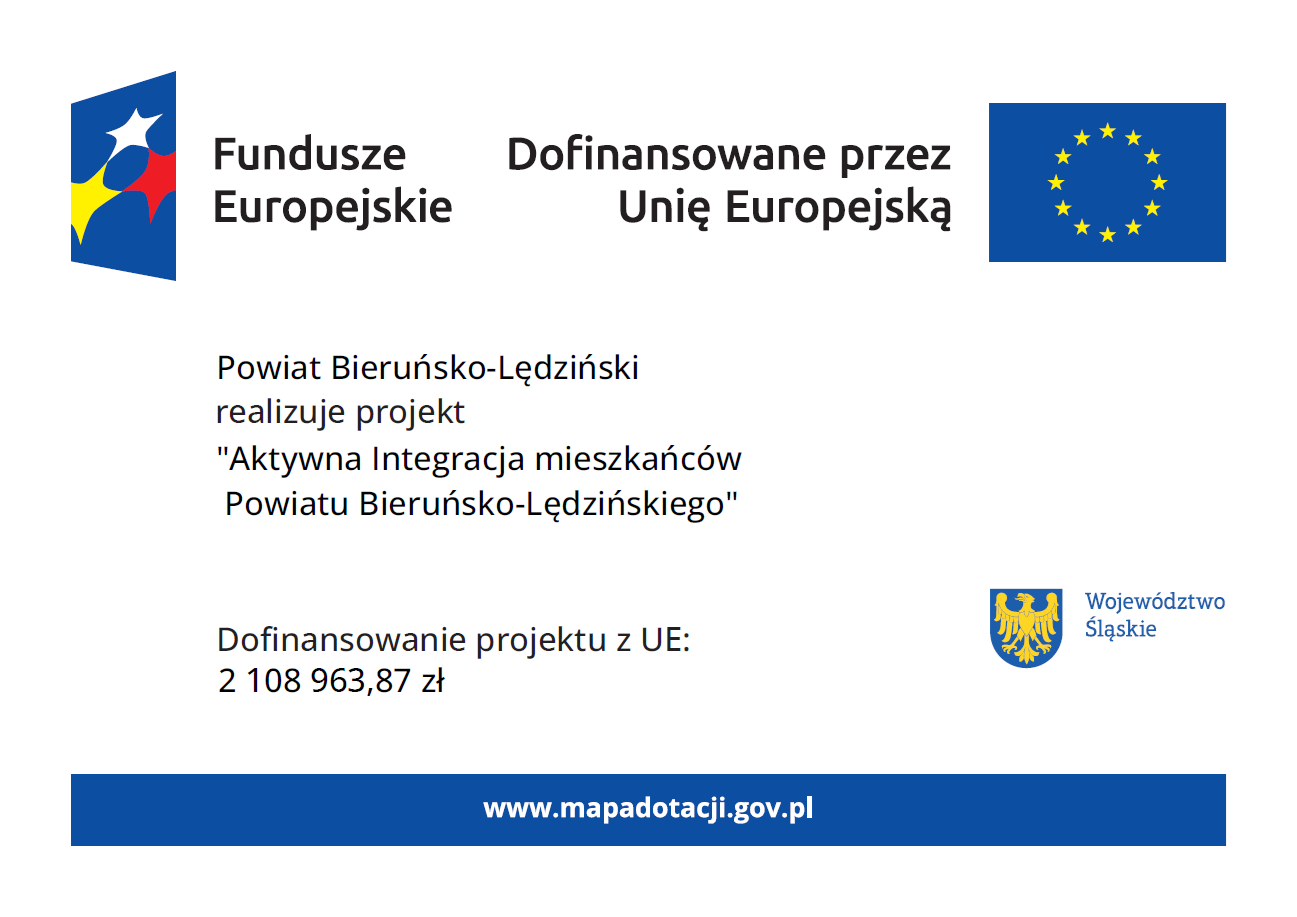 plakat z kwotą dofinansowania